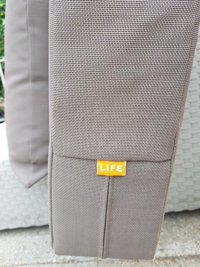 LIFE all weather kussens tuinset - kleur taupe, Ophalen, Zo goed als nieuw, Overige materialen