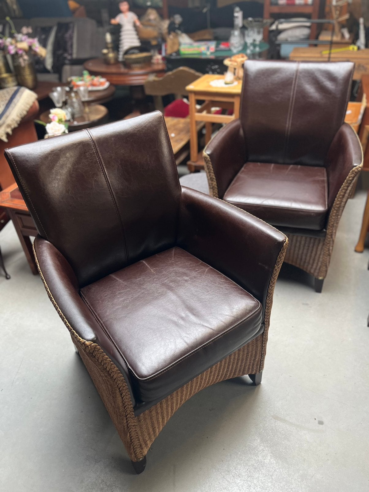 2 fauteuiltjes rit met kunstleer, Ophalen, Minder dan 50 cm