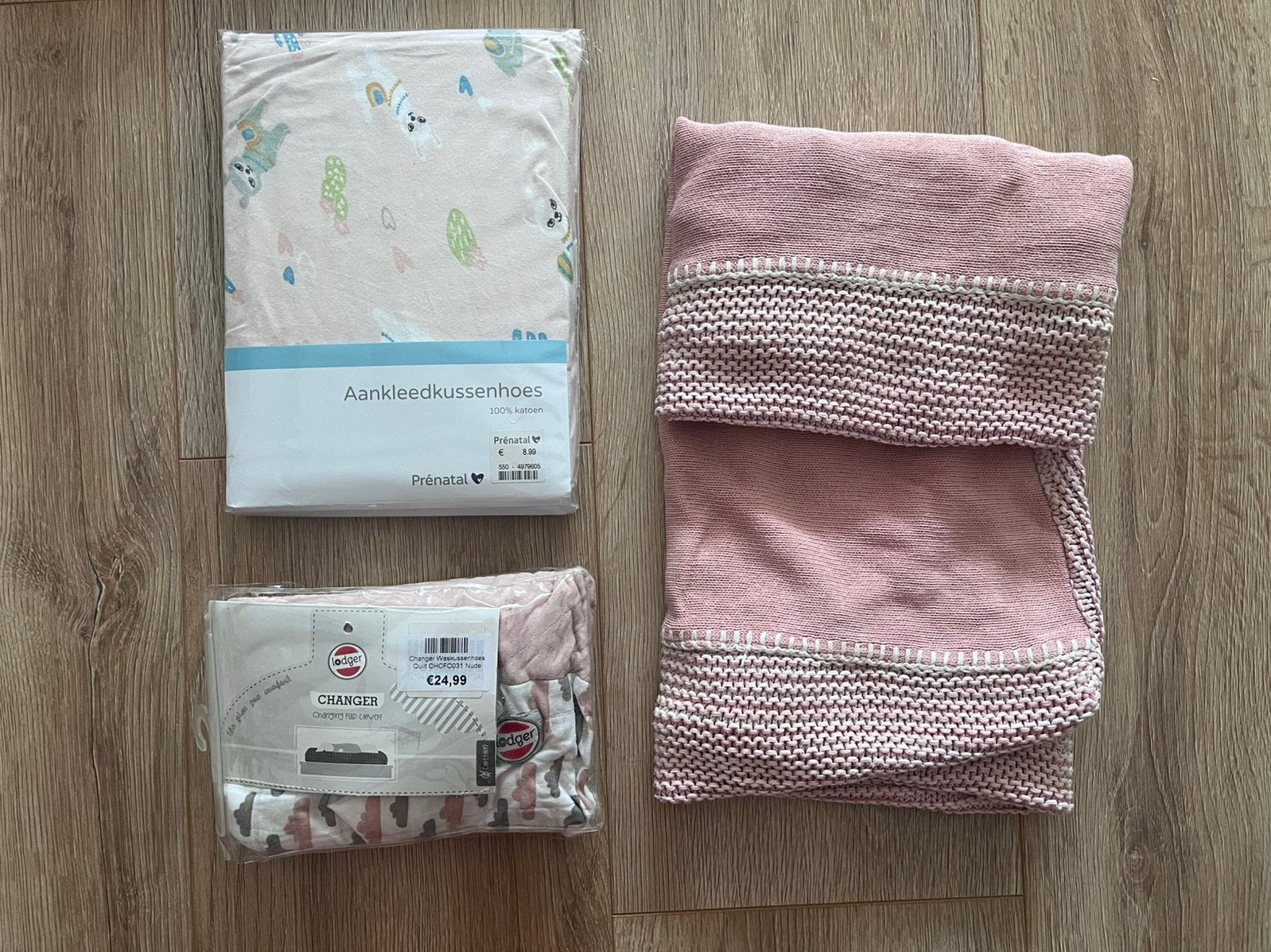 Set van 3 hoezen voor aankleedkussen, Overige merken, Kleed of Kussen, Ophalen of Verzenden, Zo goed als nieuw