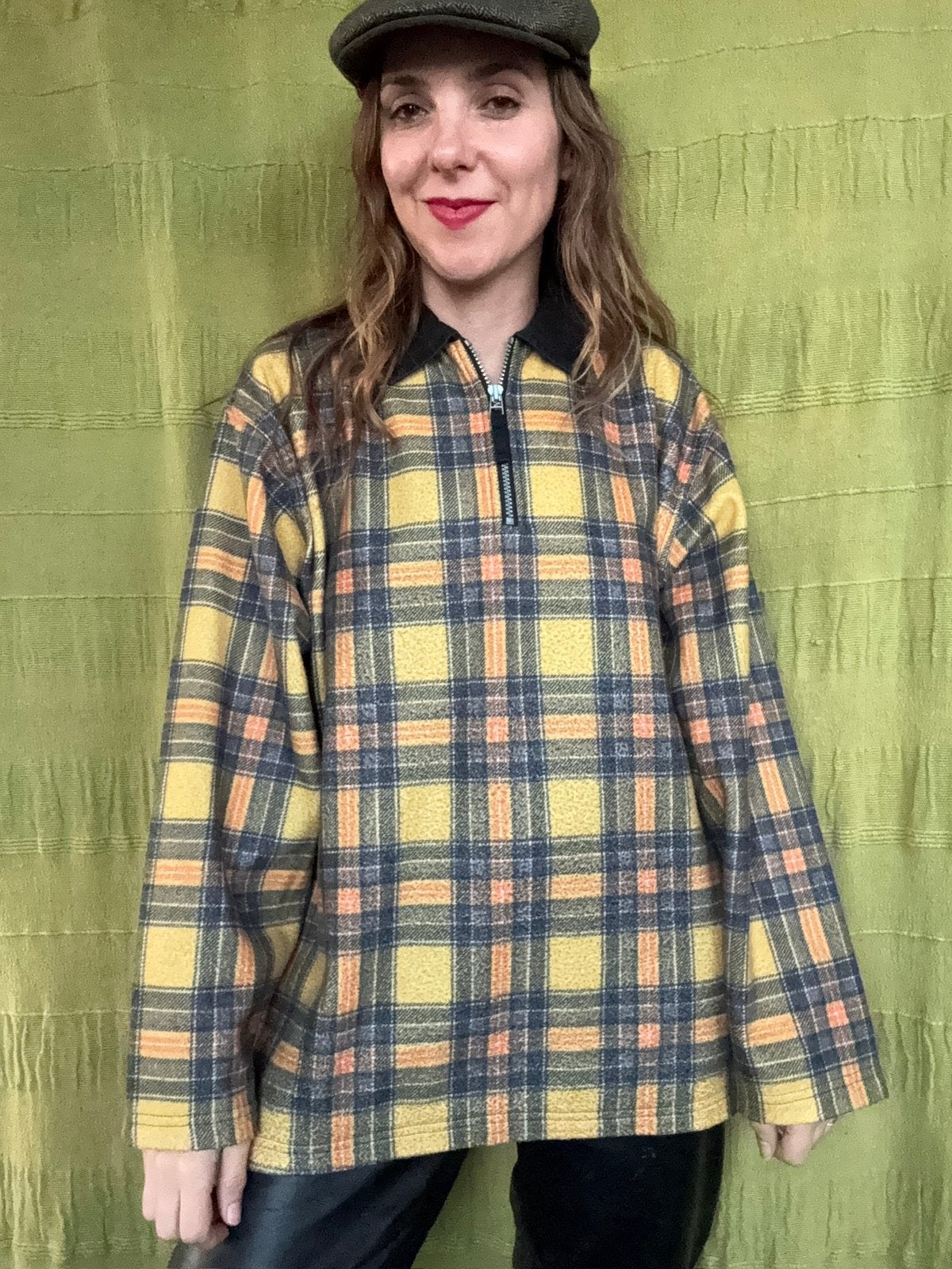 Vintage boyfriend shirt / trui / pullover geruit, Hgv, Hgv, Ophalen of Verzenden, Gedragen