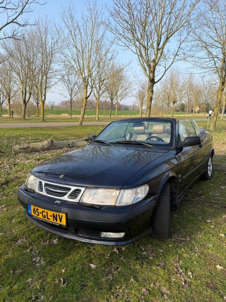 Saab 9-3 2.0 Turbo Cabrio AUT 2001 Blauw, Auto's, Beige, 4 cilinders, Cabriolet, 75 €/maand