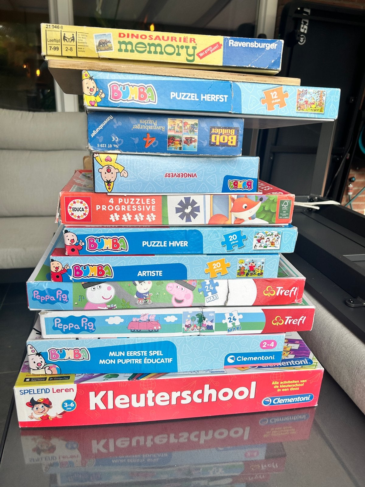 Grote collectie kinderpuzzels en spellen o.a bumba peuter, Ophalen of Verzenden, Gebruikt