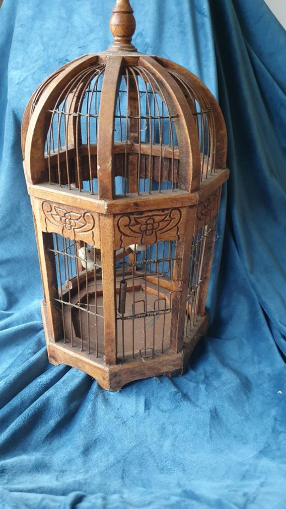 achthoekige houten vogelkooi, Ophalen of Verzenden