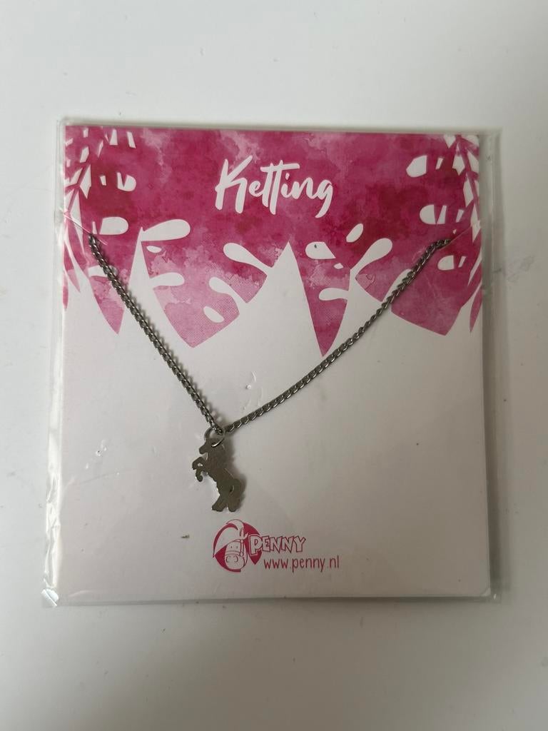 Ketting paard Penny zilver, Sieraden, Tassen en Uiterlijk, Kettingen, Verstelbaar, Nieuw, Ophalen of Verzenden, Zilver