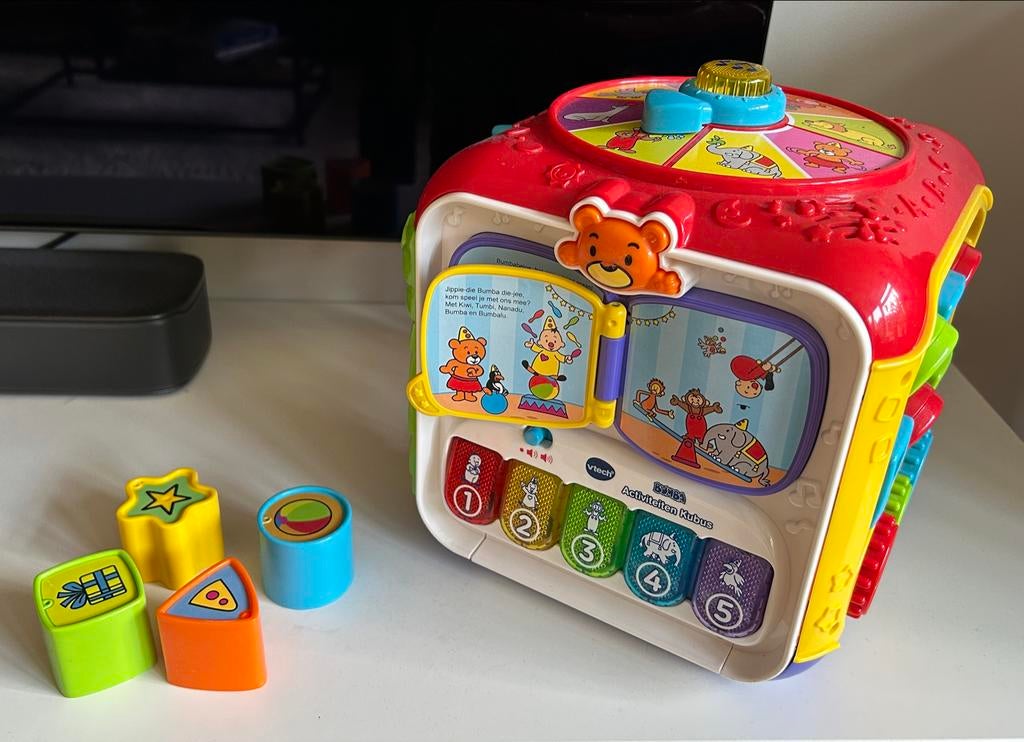 V-Tech Bumba activiteiten kubus - Zo goed als nieuw, Kinderen en Baby's, Ophalen, Zo goed als nieuw, Overige typen, Met licht
