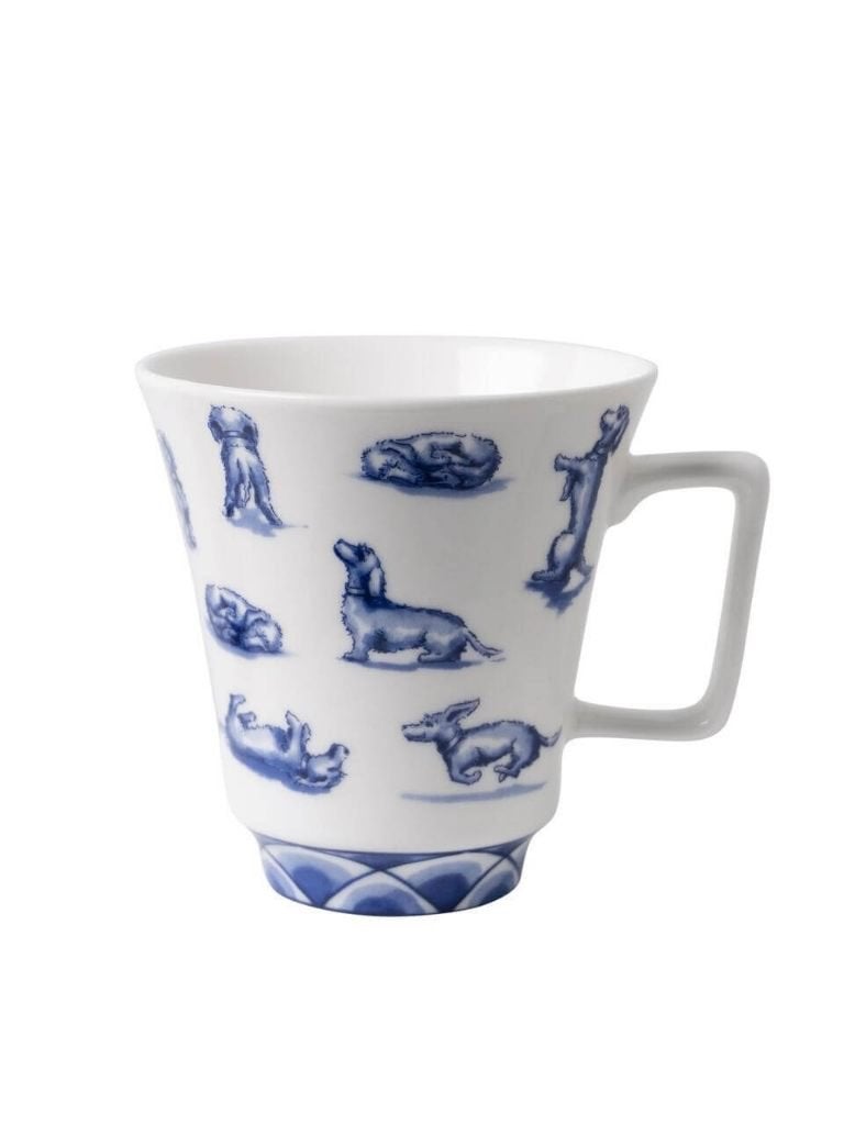 Heinen Delfts Blauw Janny theemok Teckel Nhaan 350 ml, Huis en Inrichting, Overige merken, Delftsblauw, Porselein, Heinen Delfts Blauw