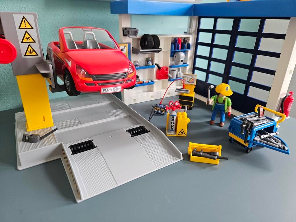 Playmobil 70202 Garage met auto zo goed als nieuw, Ophalen, Zo goed als nieuw, Complete set