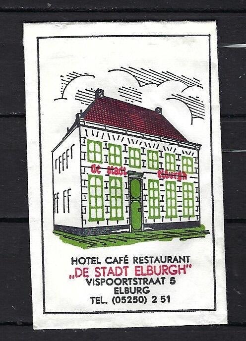 399 Elburg hotel cafe rest DE STADT ELBURGH, Ophalen of Verzenden, Nederland
