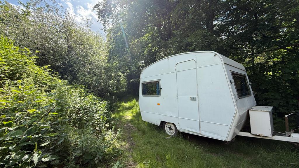Kleine romantische caravan., Caravans en Kamperen, Caravans, Particulier, 500 - 750 kg, Sprite, Tot en met 4