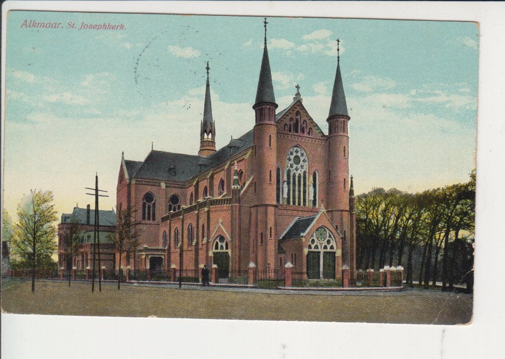 ALKMAAR , Josephkerk, 1914, militair, zie 2e scan, Verzenden, Voor 1920, Gelopen, Noord-Holland