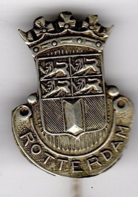 Speldje WAPEN ROTTERDAM MET LEEUWEN EN KROON NR 4 (A2), Verzamelen, Speldjes, Pins en Buttons, Ophalen of Verzenden, Gebruikt