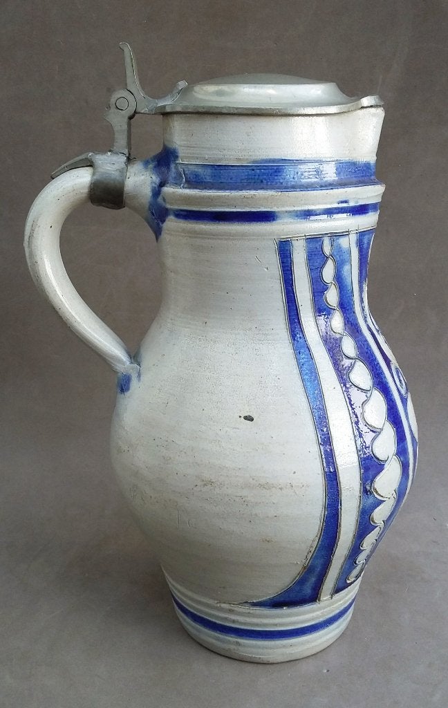 Omstreeks 1750 - 1850 KLEIN Model Westerwald Kruik Kan, Ophalen of Verzenden