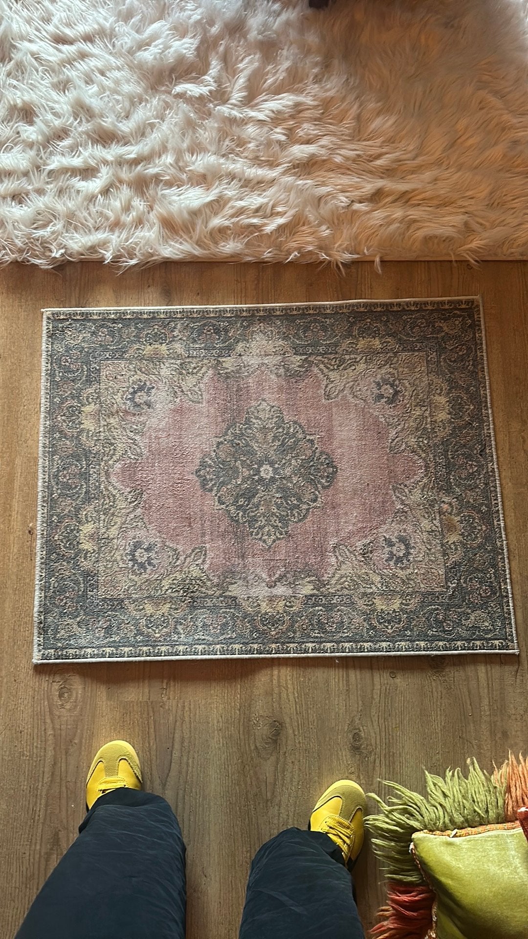Rozenkelim badmat 70-90, Ophalen of Verzenden, Zo goed als nieuw, Rechthoekig, 50 tot 100 cm
