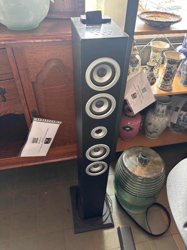 Sound Logic iTower Speaker iPod Dock AUX Zwart  CS27201, Gebruikt, Overige typen, Minder dan 60 watt, Ophalen