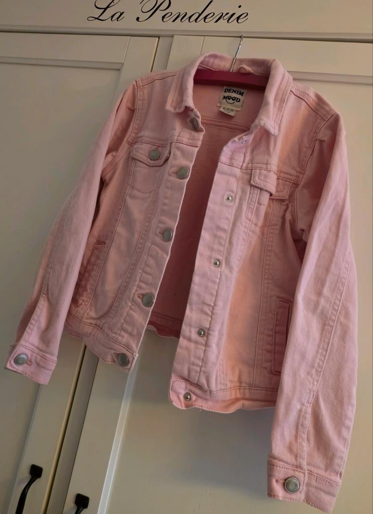 Roze Spijkerjack Spijkerjas jack 140 Denim Mood, Denim mood, Zo goed als nieuw, Jas, Verzenden