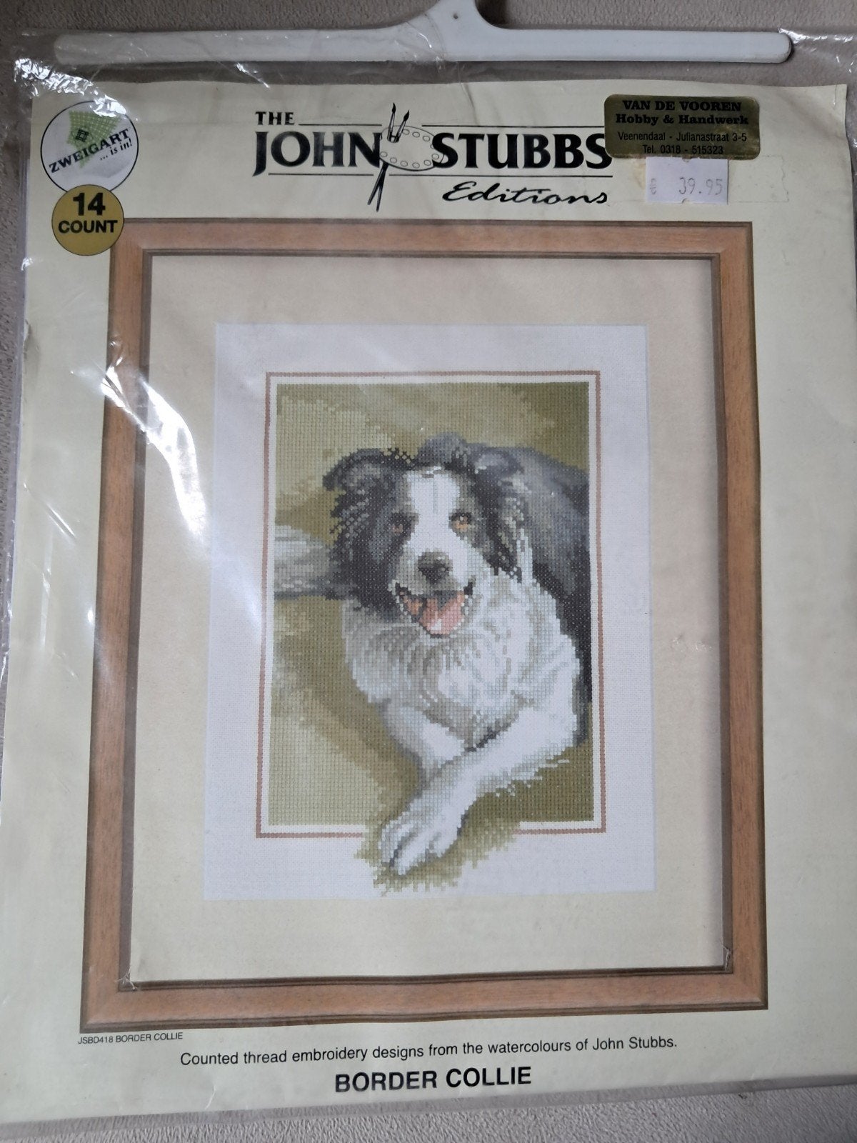Borduurpakket Border Collie - John Stubbs Editions, Ophalen of Verzenden, Nieuw, Handborduren, Borduurpakket