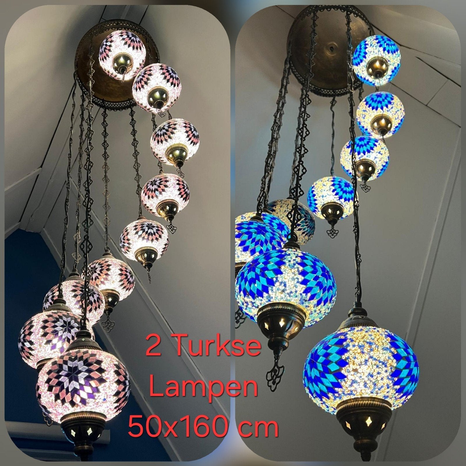 Unieke handgemaakte Turkse lampen, Ophalen, Zo goed als nieuw, Glas, Mediterranean