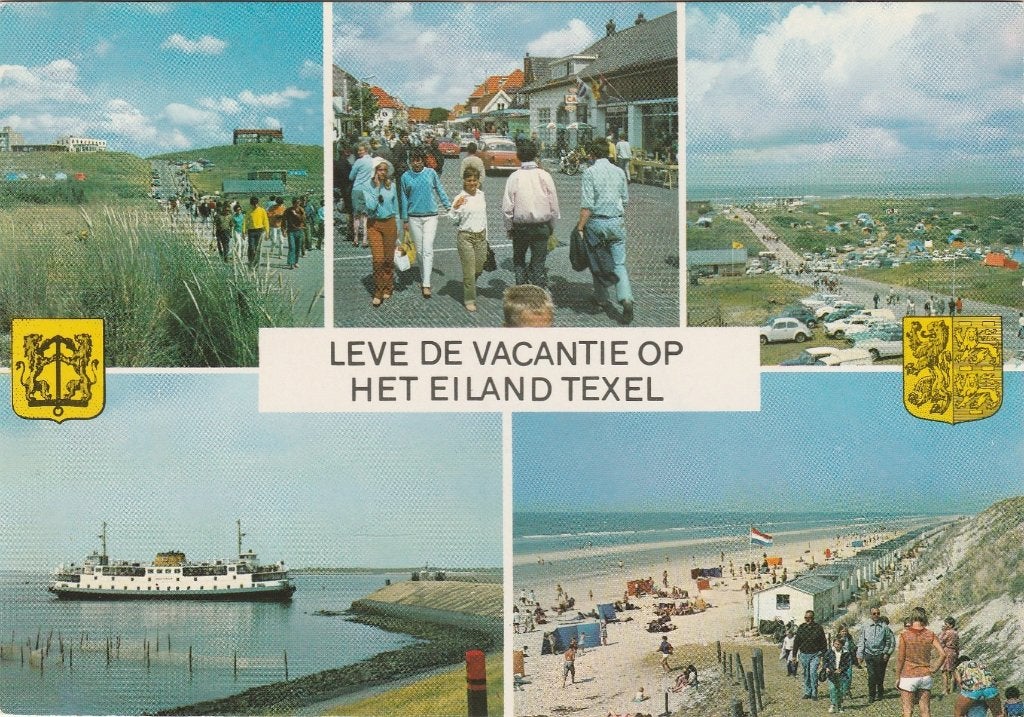 TEXEL Wandelaars Veerboot Camping Strand, Verzenden, 1960 tot 1980, Gelopen, Waddeneilanden
