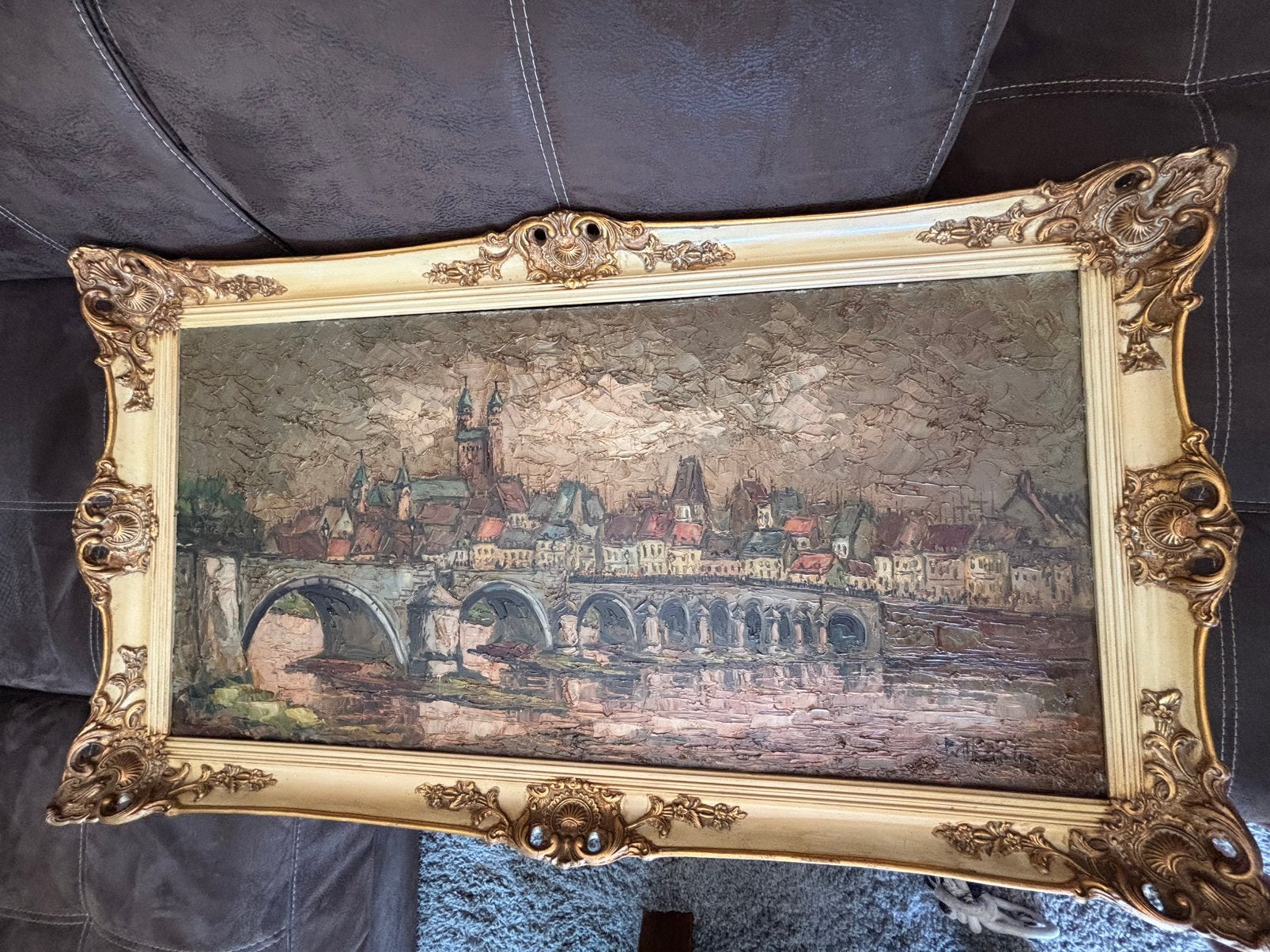 Schilderij sint Servaasbrug Maastricht Pie Wilhelmus, Antiek en Kunst, Ophalen