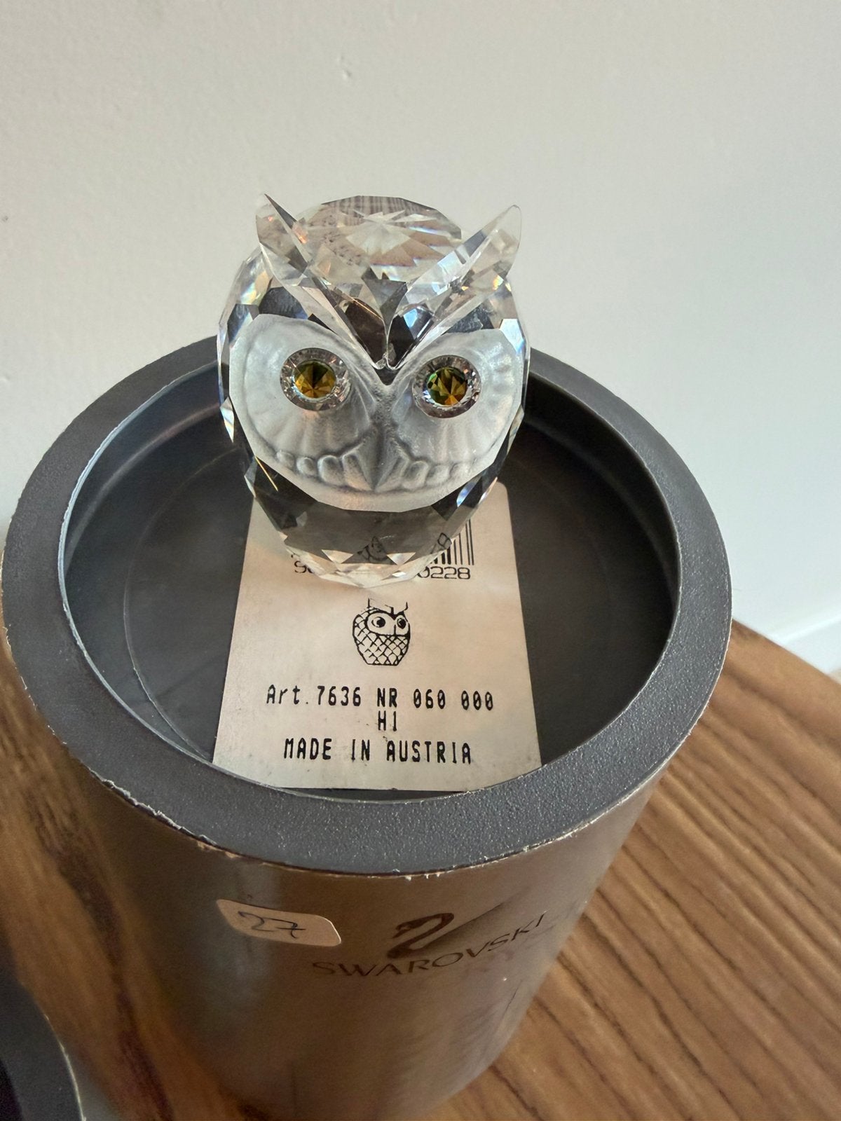 Swarovski Uil Groot 010022 – originele doos – vintage, Ophalen of Verzenden, Zo goed als nieuw, Figuurtje