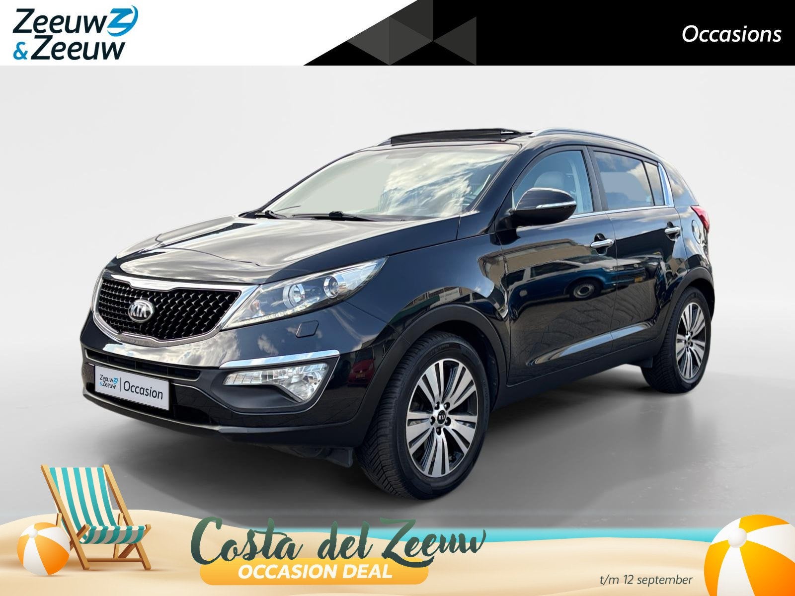 Kia Sportage 2.0 DynamicPlusLine | Automaat | Pano | Camera, Auto's, Stof, Gebruikt, 4 cilinders, Zwart