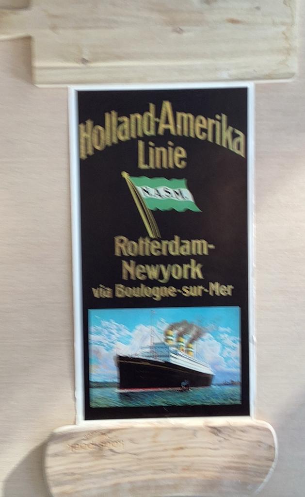 Poster, Holland America lijn, Ophalen of Verzenden, Gebruikt, Rechthoekig Staand, Reclame