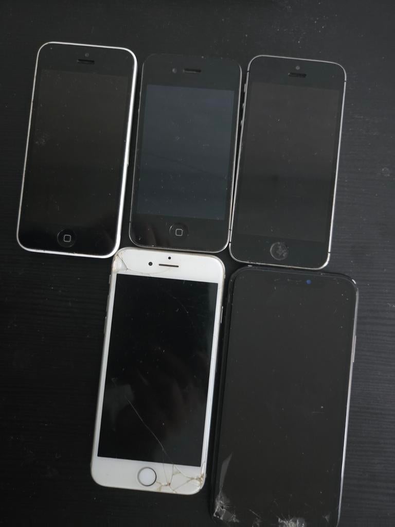 Partij iPhones (diverse modellen, defect/voor onderdelen), Ophalen, Overige modellen, Zwart, Zonder simlock