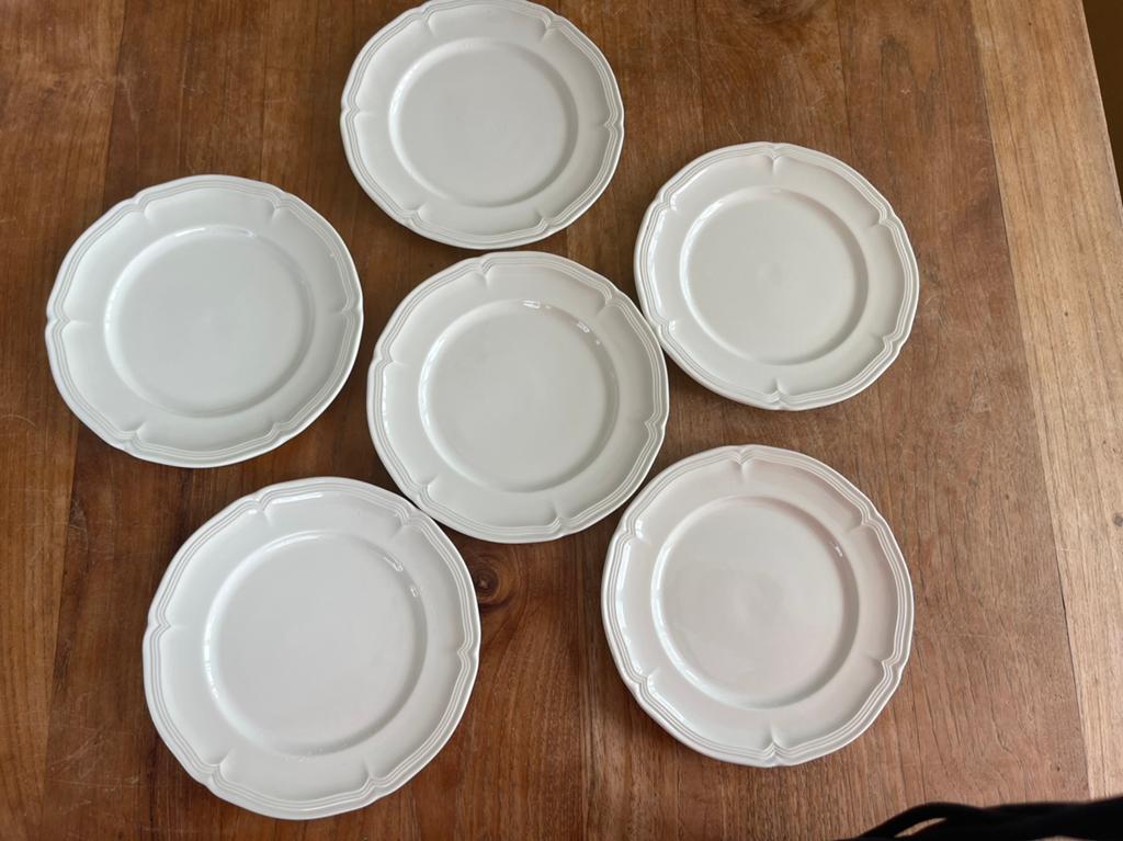 Villeroy & boch manoir 6 gebaksbordjes 17cm vitro porselein, Ophalen of Verzenden