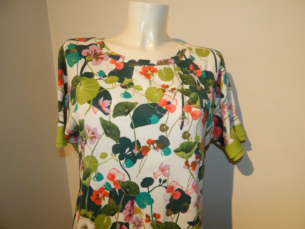 Marccain zomers hirt bloemen print onderkant zijde lookN5, Overige kleuren, Verzenden, Maat 42/44 (L), Zo goed als nieuw