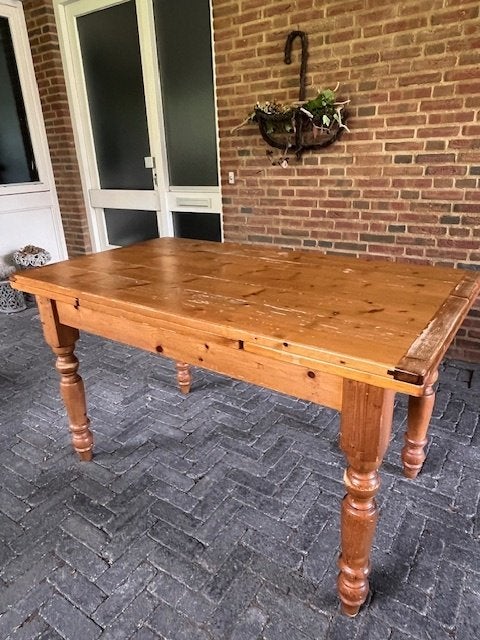 eettafel grenen, Ophalen, Gebruikt, 200 cm of meer, 50 tot 100 cm
