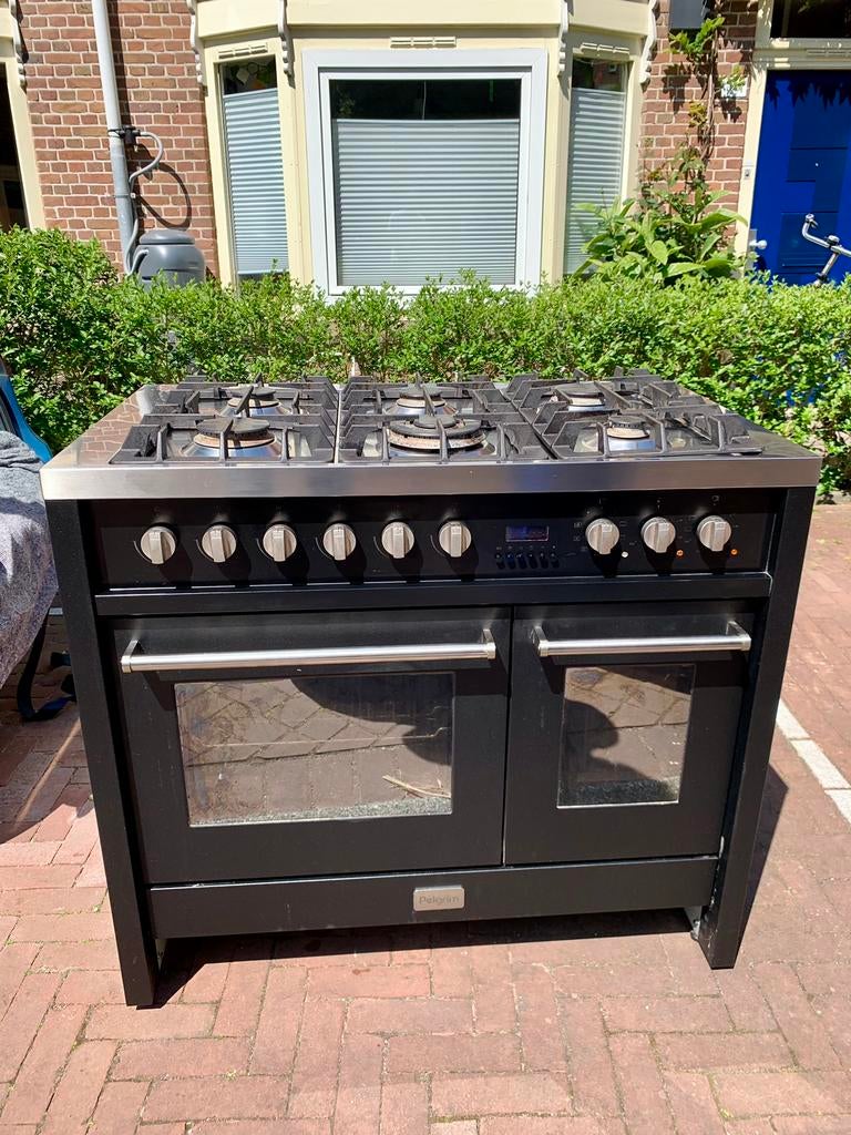 Pelgrim 6 pits gasfornuis met dubbele oven, Witgoed en Apparatuur, Fornuizen, Ophalen, Gebruikt, 60 cm of meer, Gas