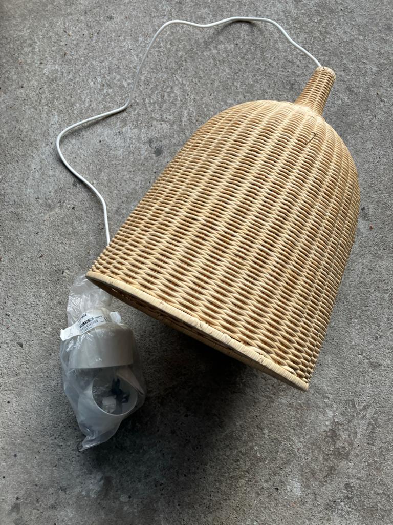 IKEA LERAN Rotan Hanglamp - 37 cm, Ophalen, Zo goed als nieuw, Overige materialen