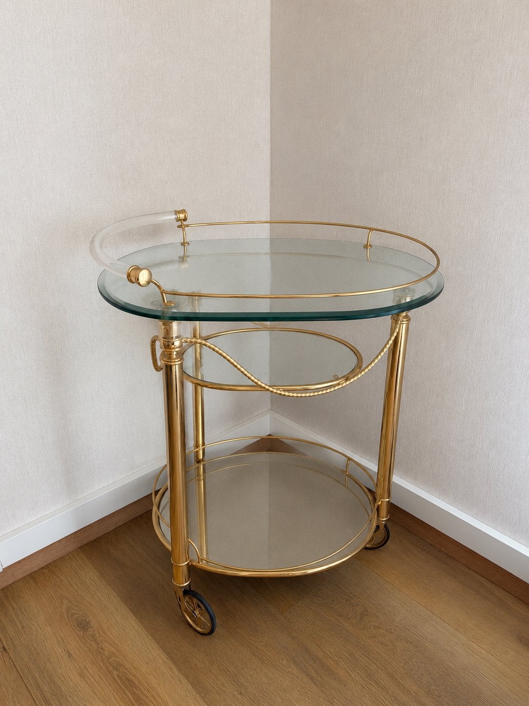 Serveerwagen, Ophalen, Minder dan 55 cm, Rechthoekig, Glas