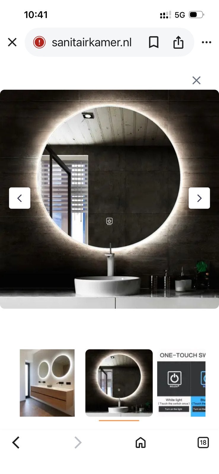 Te koop nieuwe verwarmde spiegel 80 cm diameter, Huis en Inrichting, Badkamer | Badkamermeubels, Overige typen, Nieuw, Minder dan 100 cm
