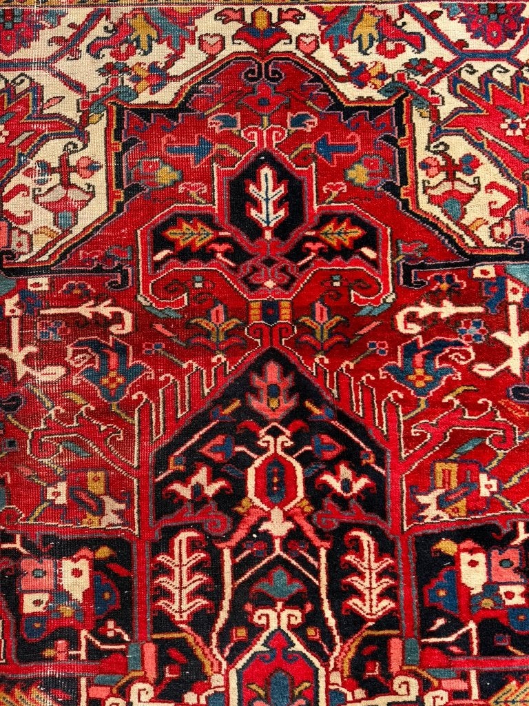 Prachtig Heriz tapijt–350x242cm–tijdloze Perzische elegantie, Gebruikt, Wol, Ophalen of Verzenden, 200 cm of meer