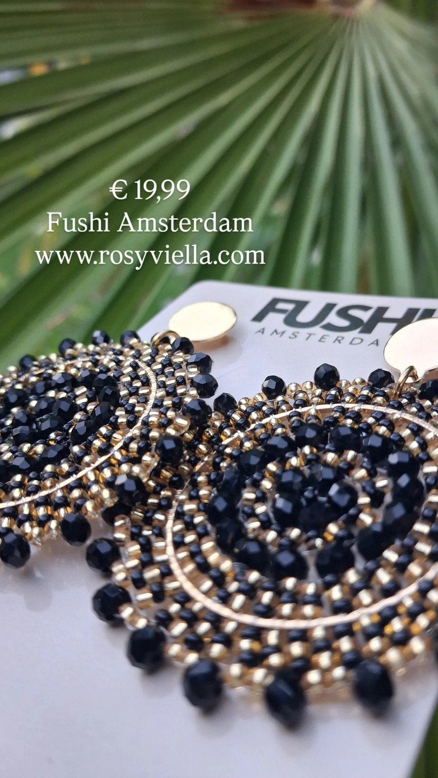 Oorbellen black Fushi Amsterdam, Overige materialen, Verzenden, Rosyviella, Zwart