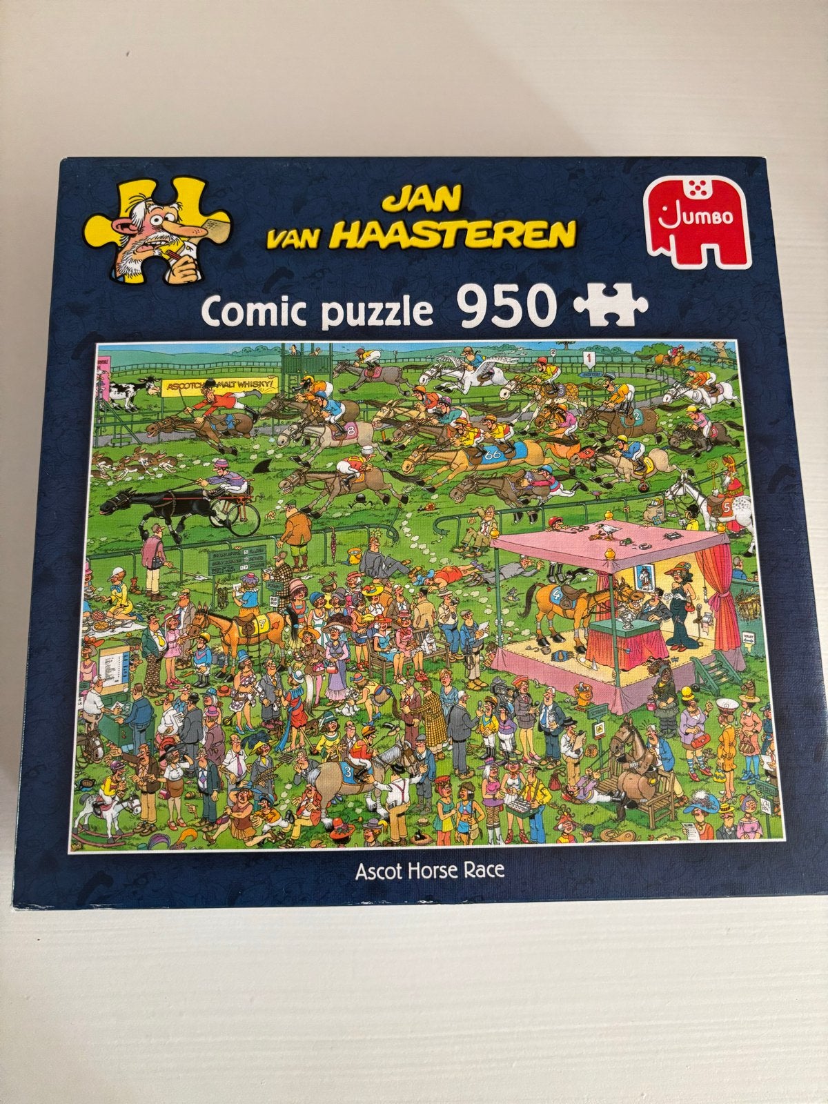 Jan van Haasteren | Ascot Horse Race | 950 stukjes, Ophalen of Verzenden, 500 t/m 1500 stukjes, Zo goed als nieuw, Legpuzzel