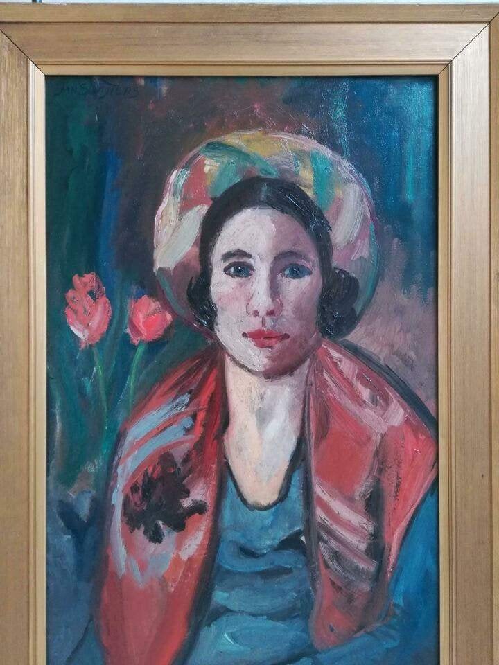 Jan Sluijters, vervalsing, olieverfschilderij op canvas., Figuren, Ophalen of Verzenden, Olieverf, Gesigneerd