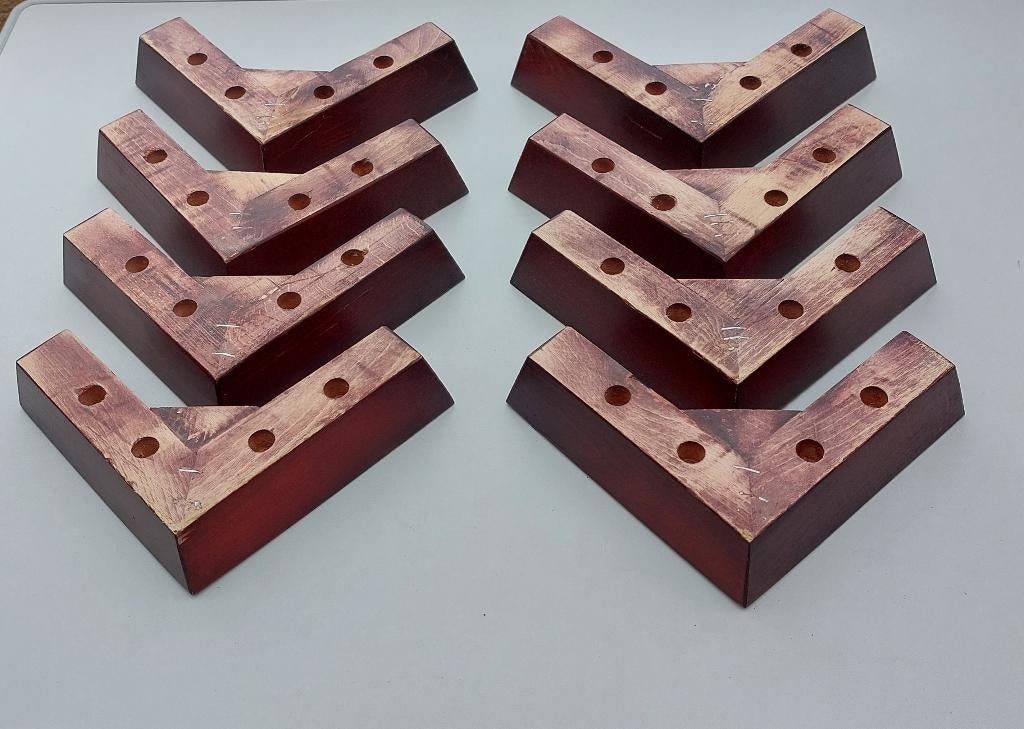 8 meubelpoten voor zitbank enz., Ophalen of Verzenden, Gebruikt, 150 cm of meer, Hout