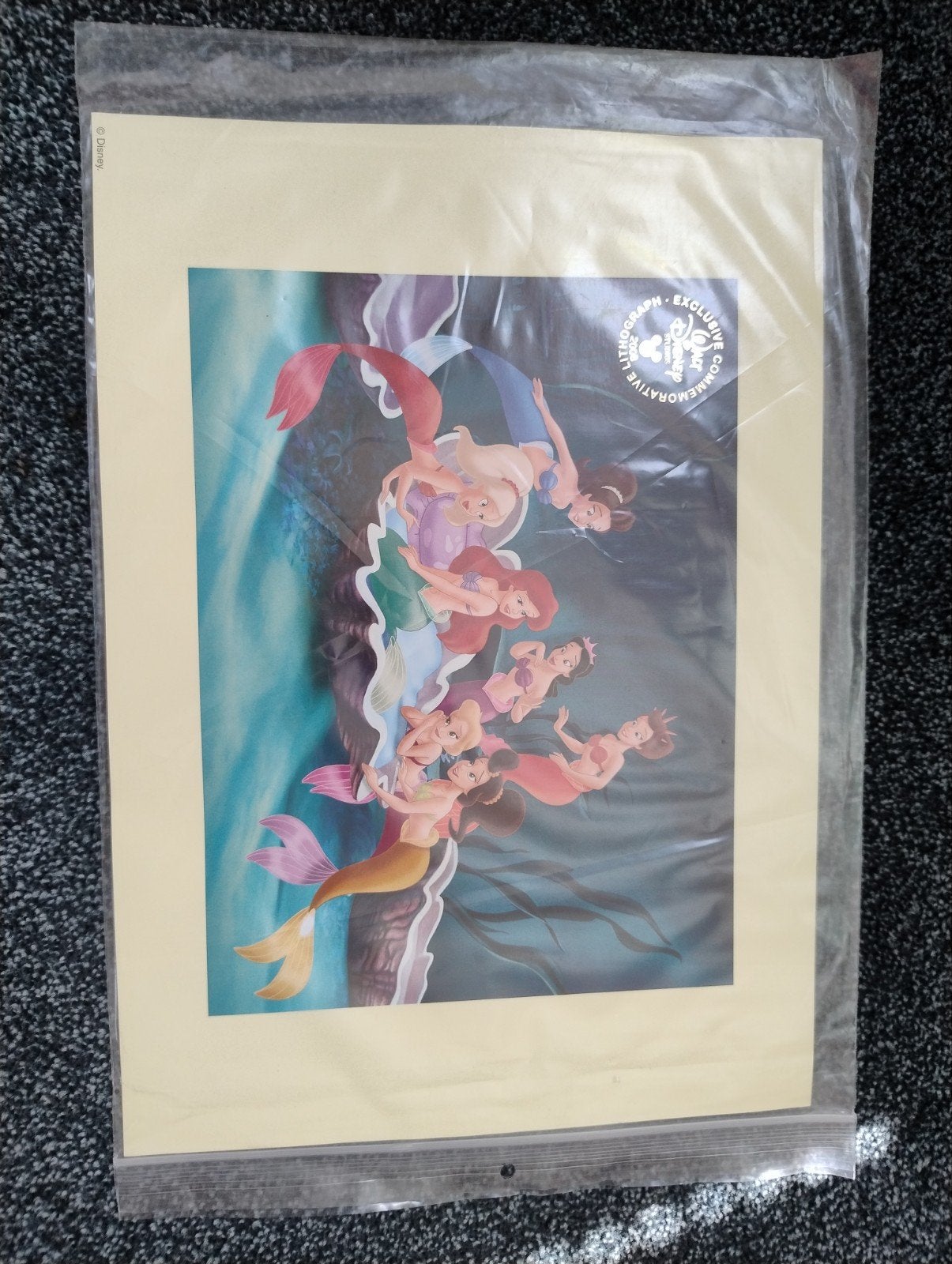 litho Disney De Kleine Zeemeermin Commemoratieve Lithografie, Origineel, Ophalen of Verzenden, Personages en Fantasiefiguren, Lithografie