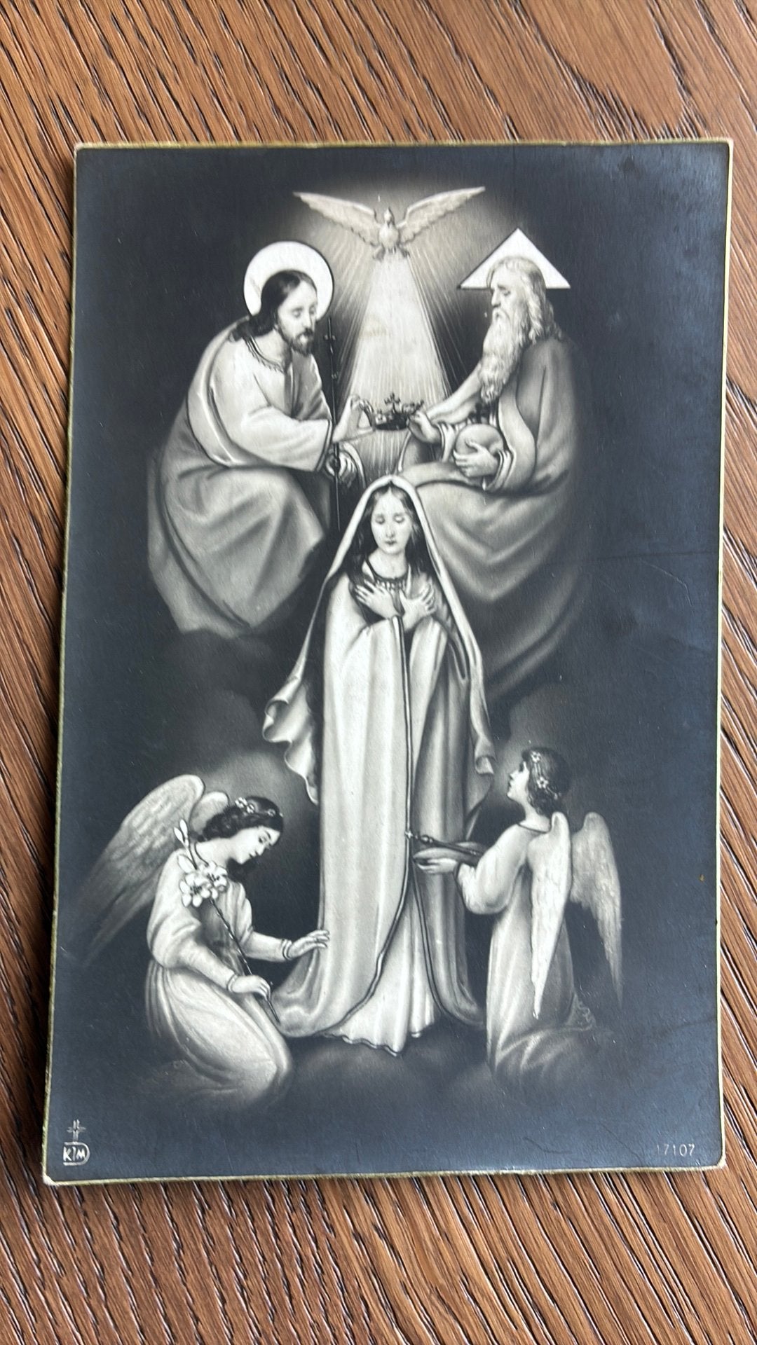 Oude fotokaart. Religieuze  voorstelling., Ophalen of Verzenden, 1920 tot 1940