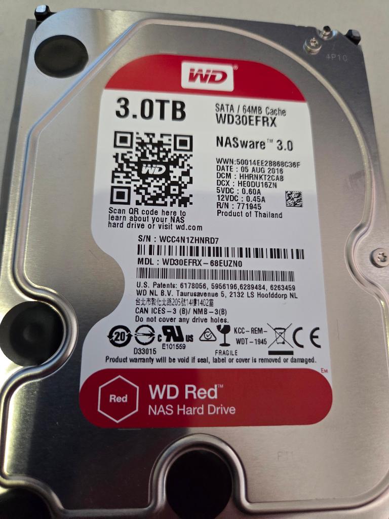 Harde schijf NAS, Ophalen, Server, Zo goed als nieuw, 3 TB