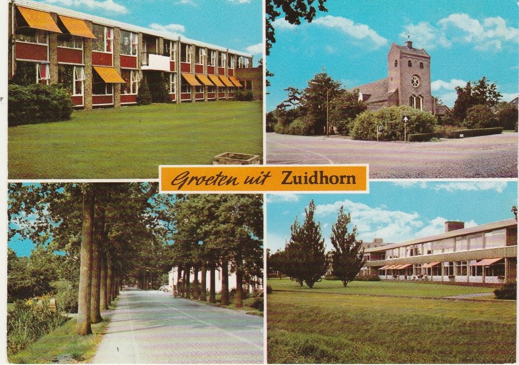 ZUIDHORN Tehuis Rijksweg kerk Groeten, Verzamelen, Verzenden, 1960 tot 1980, Ongelopen, Groningen