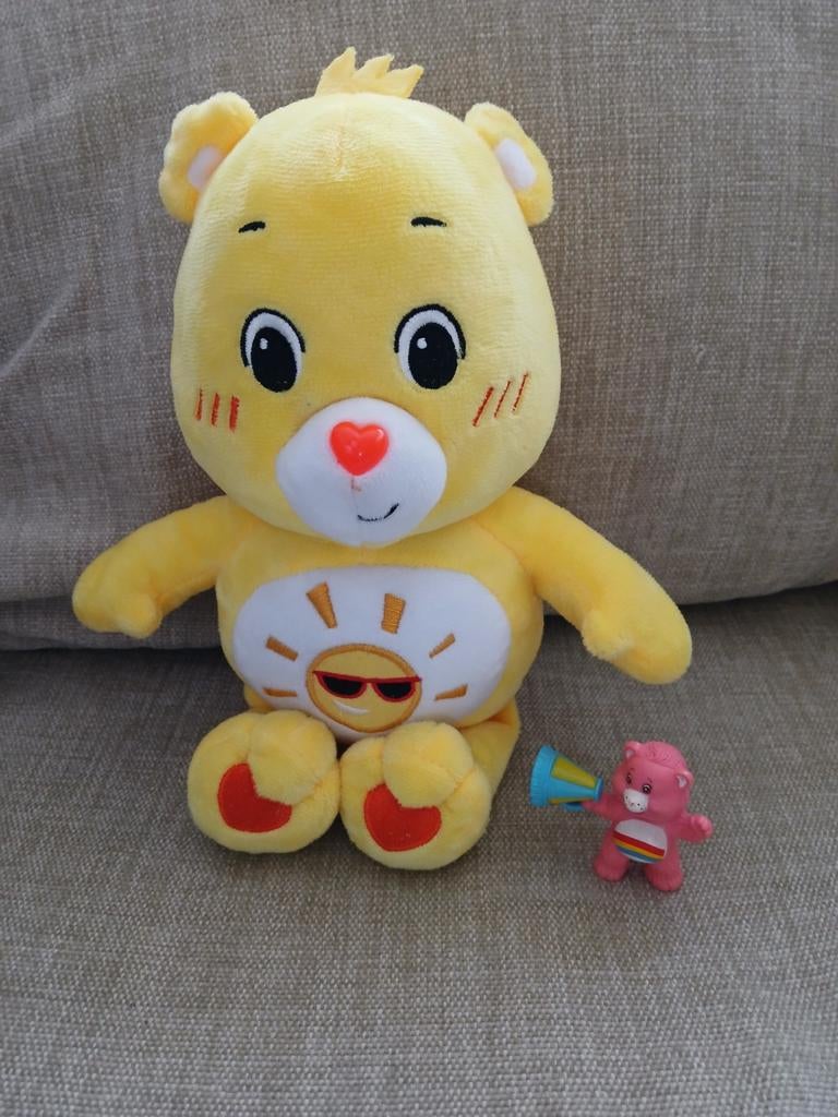 Care Bear knuffel met rose poppetje Care bear, Ophalen of Verzenden, Zo goed als nieuw, Beer