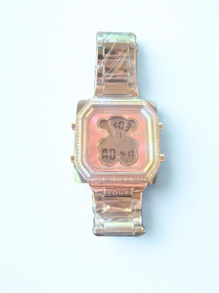 Stijlvol Tous horloge met strass en digitaal display, Overige merken, Staal, Staal, Polshorloge