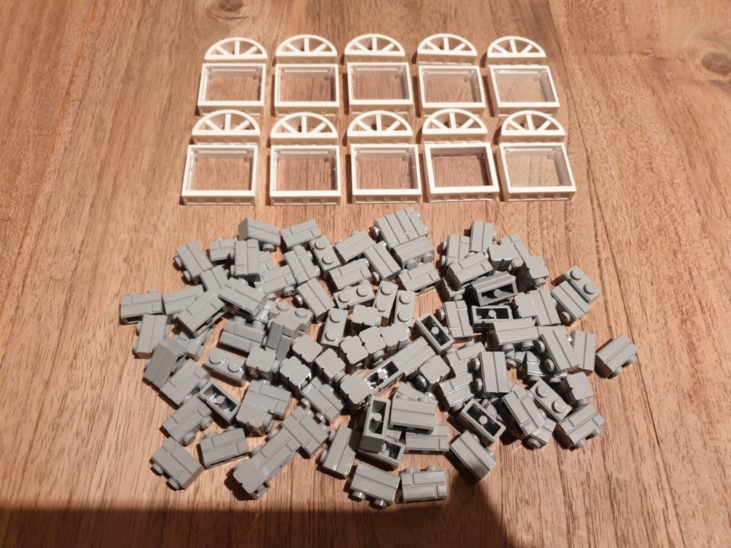 Partij J152=20x Nieuwe Lego ramen + 100x Muurstenen, Lego, Lego, Lego, Nieuw