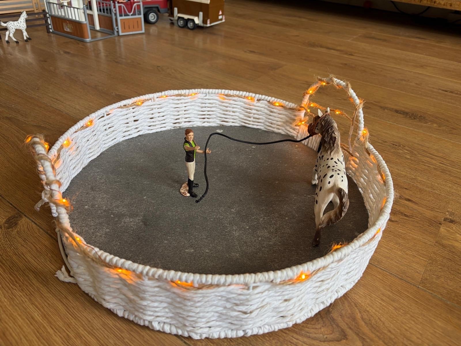 Schleich longeercirkel met poppetje en langeertouw, Ophalen, Gebruikt