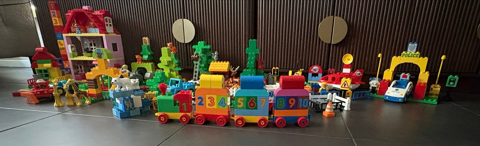 Grote collectie LEGO Duplo: huis, dieren, voertuigen, trein, Ophalen, Gebruikt, Overige merken