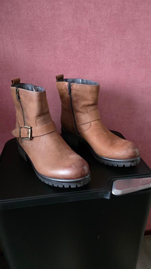 Mooie bruine leren laarsjes👢Als Nieuw👢Mt 40, Ophalen, Bruin, Lage of Enkellaarzen, Zo goed als nieuw