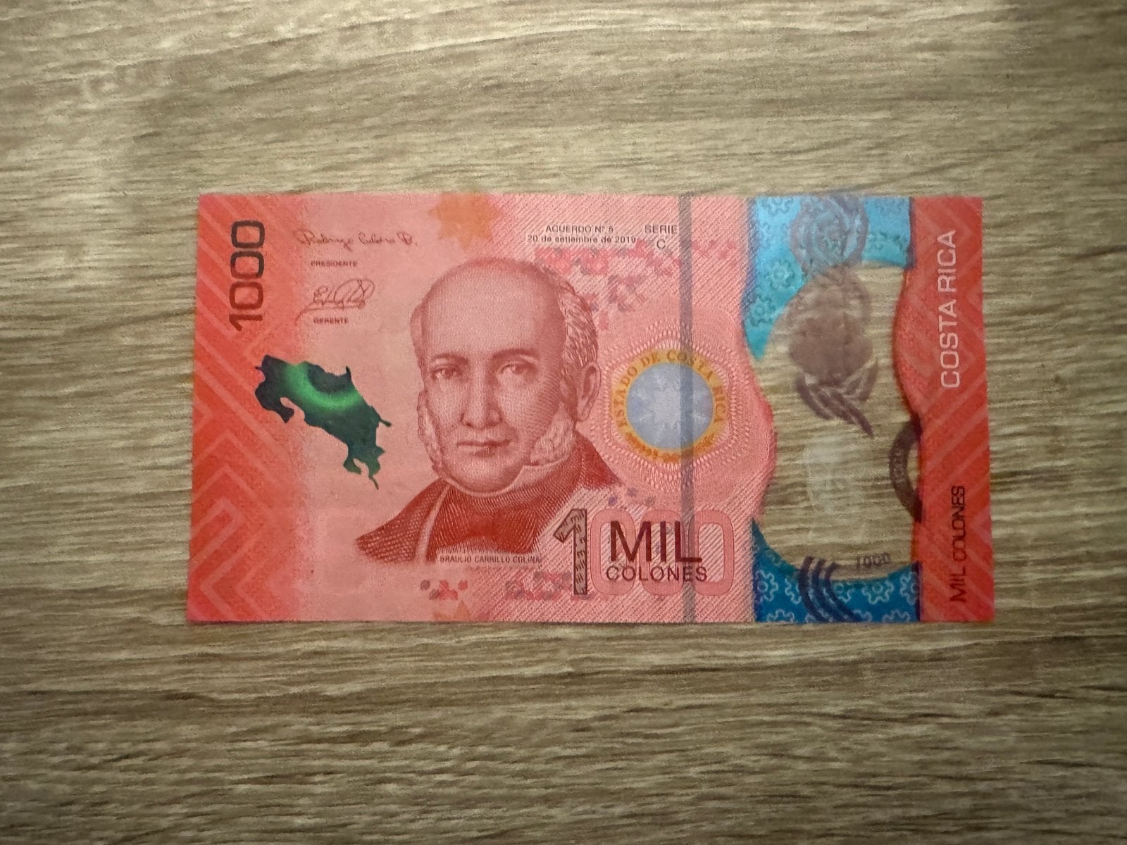 1000 Colones Costa Rica briefje, Ophalen of Verzenden, Midden-Amerika, Los biljet